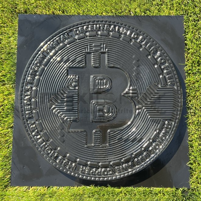 Matrite Panouri Decorative 3D, Model Bitcoin, 50x50x2cm