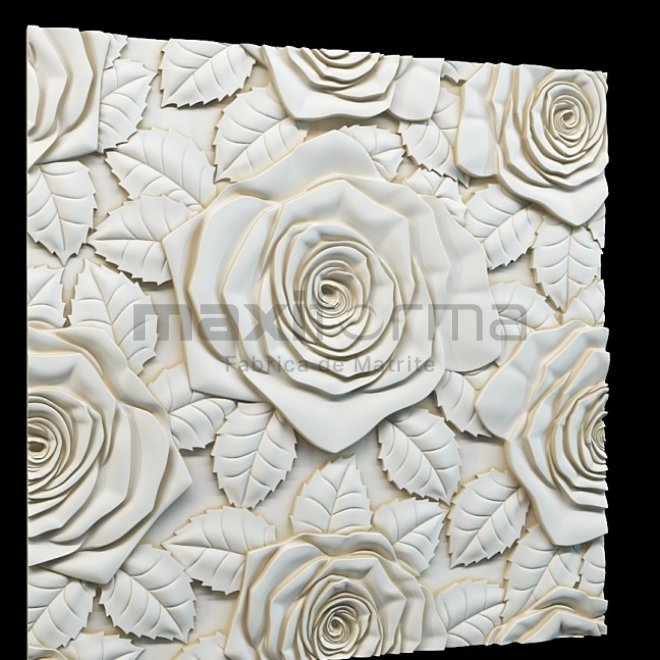 Matrite Panouri Decorative 3D, Model Trandafir, 50x50x2cm