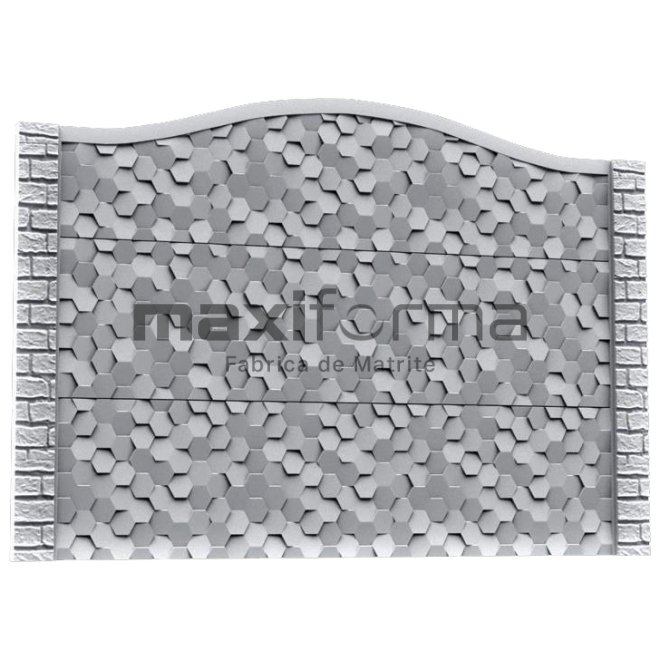 Set Matrite gard panou intreg format din 2 matrite mijloc + 1 terminatia si 2 stalpi Piatra, Model – Fagure