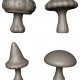 Set 4 bucati Matrite Ciuperci, Modele Diferite - ( contine cate 2 bucati fata si spate la fiecare ) 